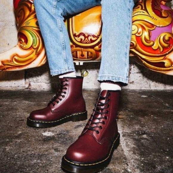 Dr. Martens Shoes - Dr. Martens 1460 Lace up Boots Burgundy Sz: 6 US